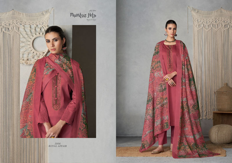 Mumtaz Arts Royal Affair Pure Jam Satin With Neck Embroidery Work Salwar Suit