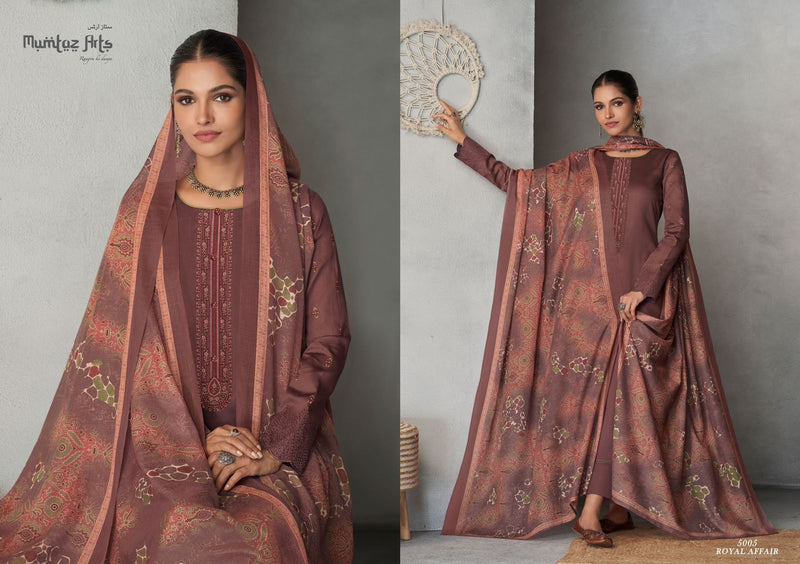 Mumtaz Arts Royal Affair Pure Jam Satin With Neck Embroidery Work Salwar Suit