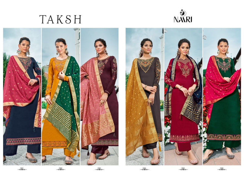 Naari Taksh Parampara Silk stylish barik stich work with fancy dupatta Salwar Suits