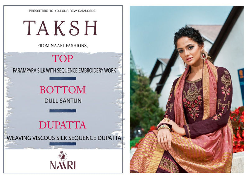 Naari Taksh Parampara Silk stylish barik stich work with fancy dupatta Salwar Suits