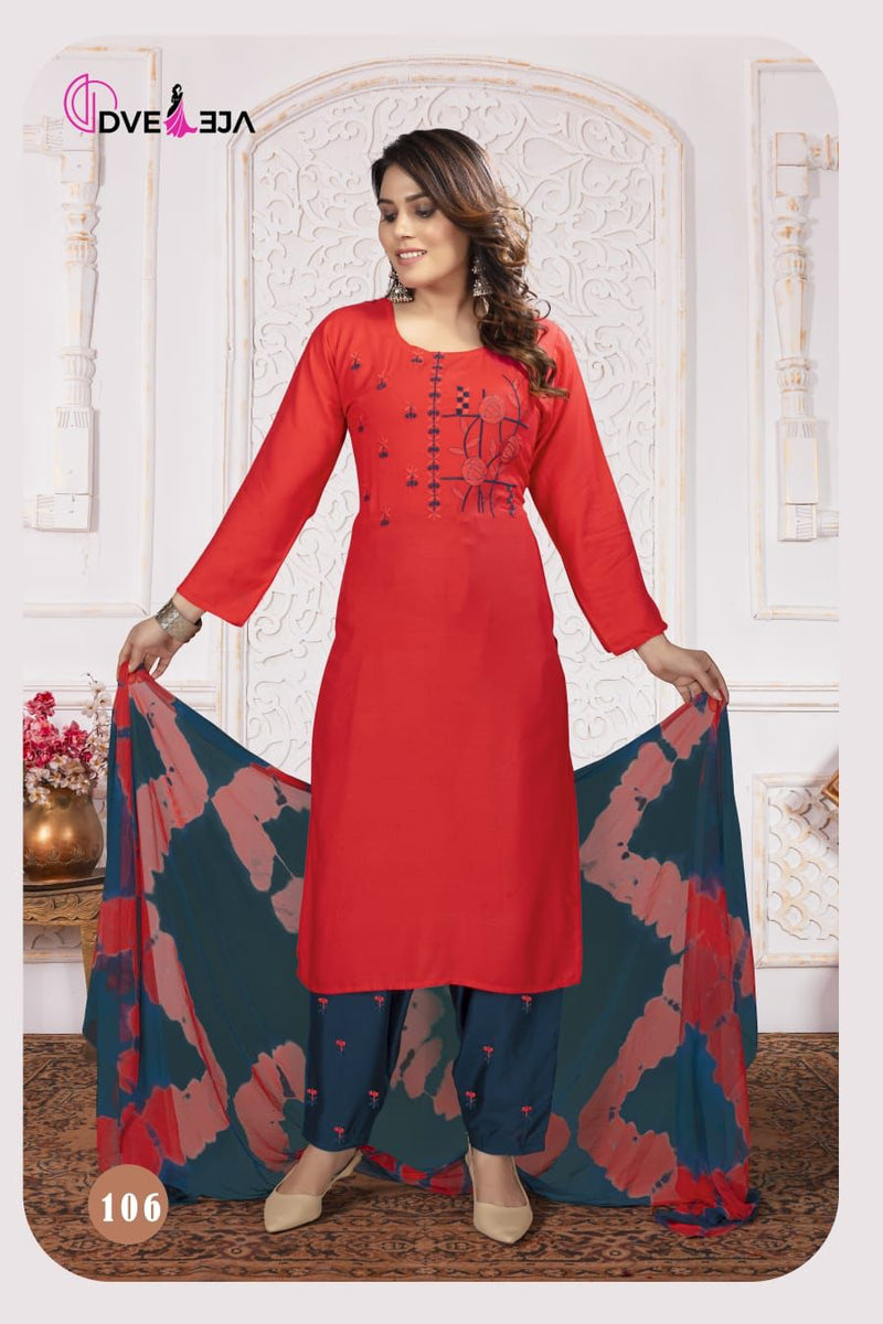 Dveeja Nagma Dno 1001 To 1006 Vol 2 Rayon Party Wear Stylish Designer Casual Look Kurti