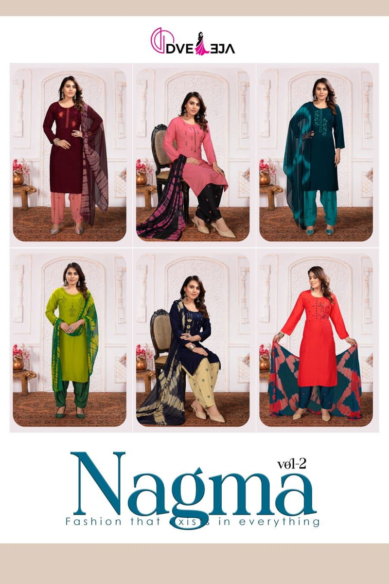 Dveeja Nagma Dno 1001 To 1006 Vol 2 Rayon Party Wear Stylish Designer Casual Look Kurti