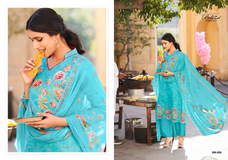 Belliza Designer Studio Namika Cotton Linen Festive Wear Salwar Suits With Digital Print