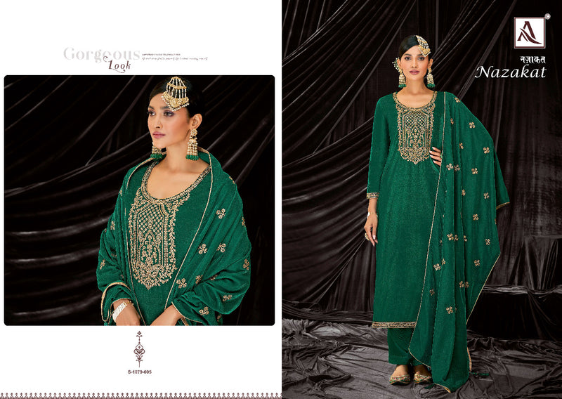 Alok Suit Nazakat Velvet With Heavy Embroidery Work Stylish Designer Party Wear Fancy Salwar Kameez