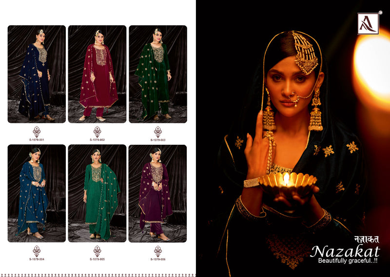 Alok Suit Nazakat Velvet With Heavy Embroidery Work Stylish Designer Party Wear Fancy Salwar Kameez