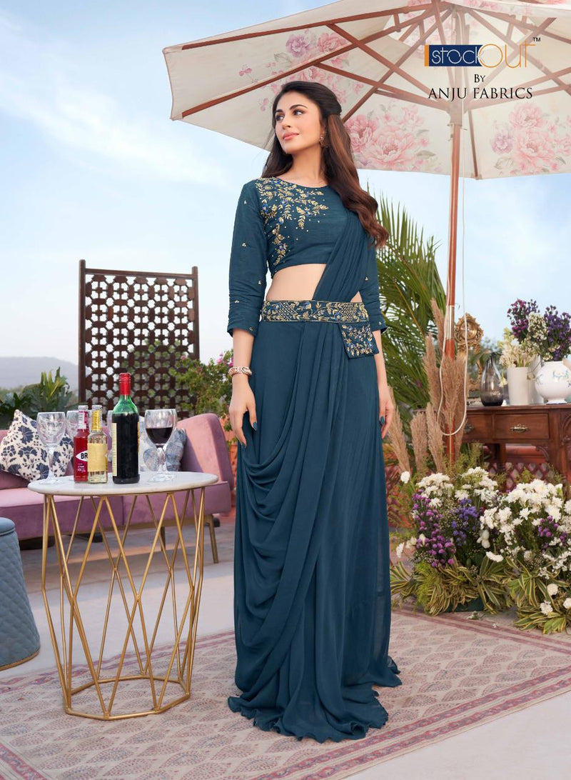 Anju Fabs Zulfat Georgette Beautiful Designer & Attractive Look With Heavy Embroidery Work Fancy Long Gown