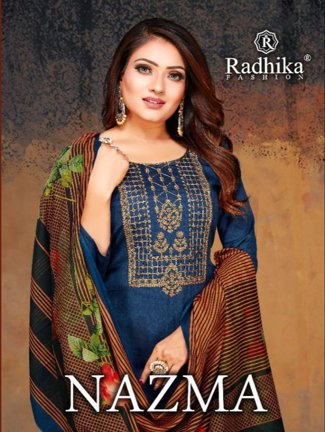 Radhika Fashion Nazma Jam Cotton With Printed Work Stylish Designer Casual Look Fancy Salwar Suit