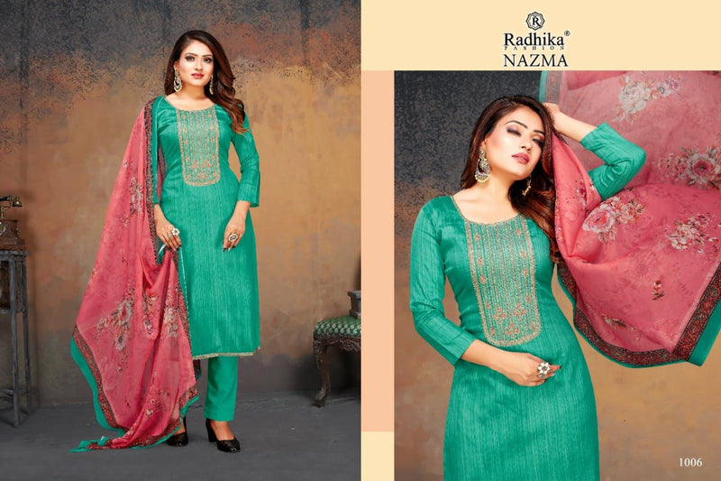 Radhika Fashion Nazma Jam Cotton With Printed Work Stylish Designer Casual Look Fancy Salwar Suit