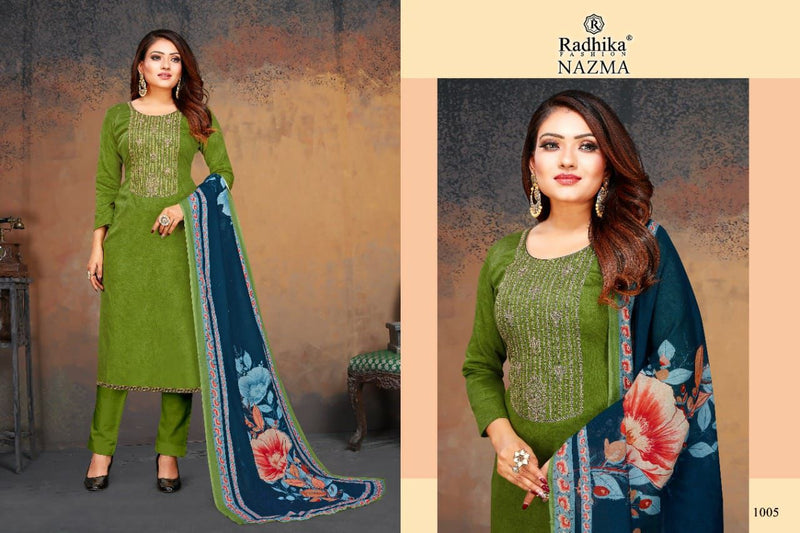 Radhika Fashion Nazma Jam Cotton With Printed Work Stylish Designer Casual Look Fancy Salwar Suit