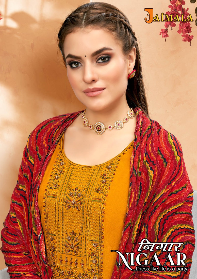 Alok Suit Nigaar Rayon With Heavy Embroidery Work Stylish Designer Festive Wear Salwar Kameez