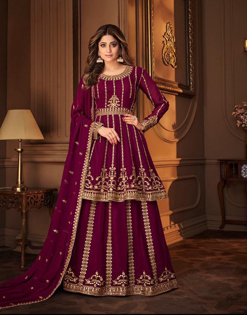 Aashirwad Creation Niharika Georgette Heavy Designer Wedding Wear Elegant Salwar Suits