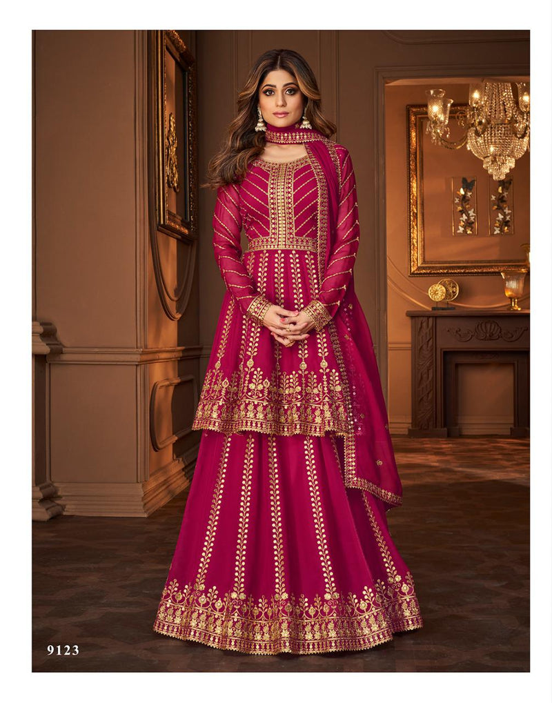 Aashirwad Creation Niharika Georgette Heavy Designer Wedding Wear Elegant Salwar Suits