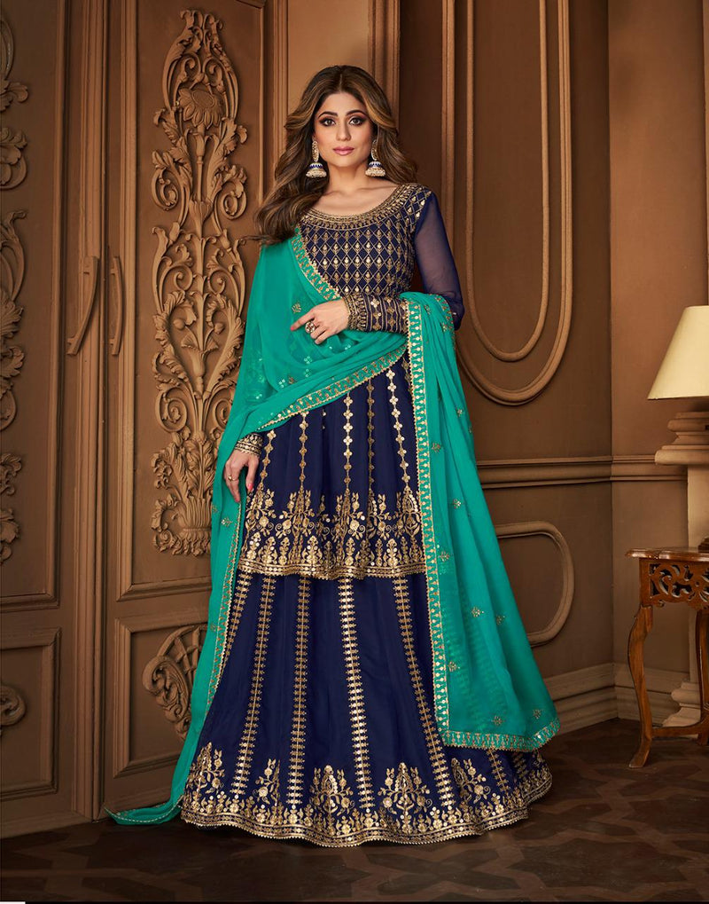 Aashirwad Creation Niharika Georgette Heavy Designer Wedding Wear Elegant Salwar Suits