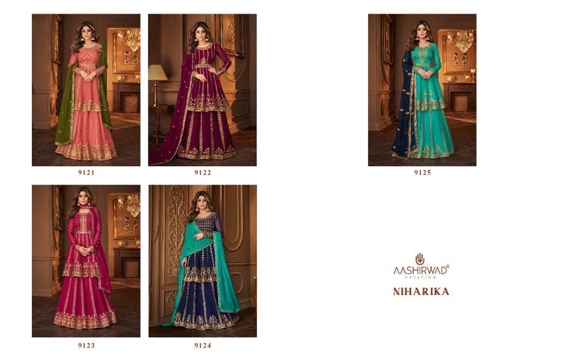 Aashirwad Creation Niharika Georgette Heavy Designer Wedding Wear Elegant Salwar Suits