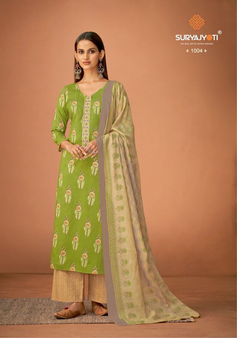 Suryajyoti Nikhaar Vol 1 Cambric Cotton Printed Festive Wear Salwar Kameez With Embroidery Work