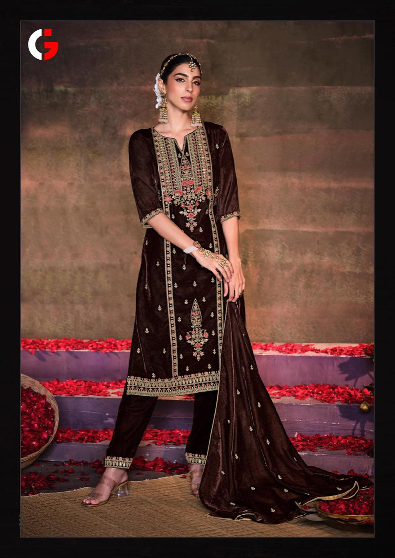 Gull Jee Nirva Velvet With Beautiful Heavy Embroidery Work Stylish Designer Party Wear Salwar Kameez