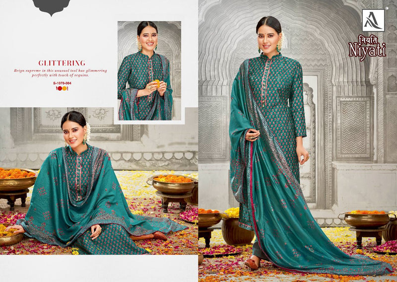 Alok Suit Niyati Viscose Silk With Fancy Embroidery Work Stylish Designer Festive Wear Salwar Kameez