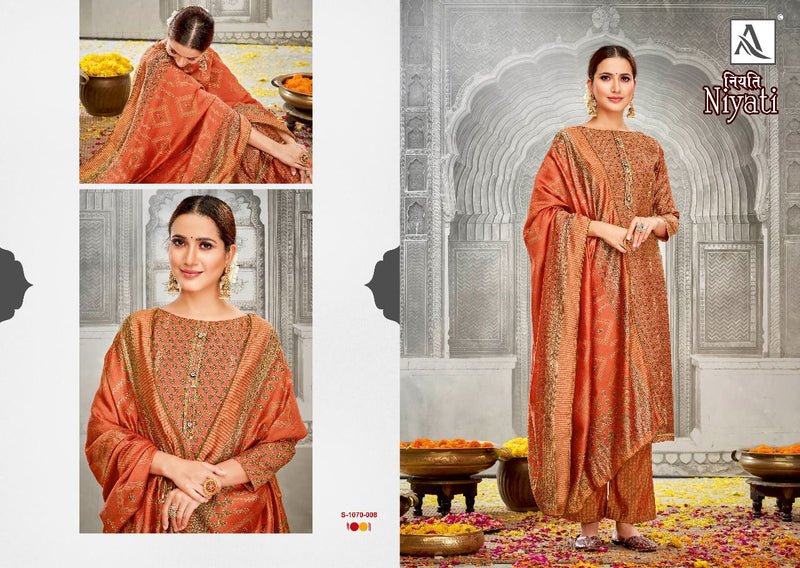 Alok Suit Niyati Viscose Silk With Fancy Embroidery Work Stylish Designer Festive Wear Salwar Kameez