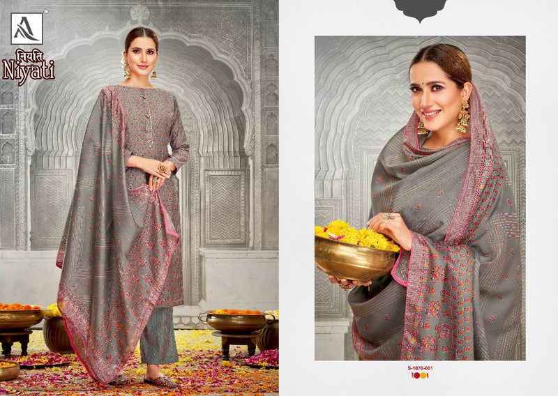 Alok Suit Niyati Viscose Silk With Fancy Embroidery Work Stylish Designer Festive Wear Salwar Kameez