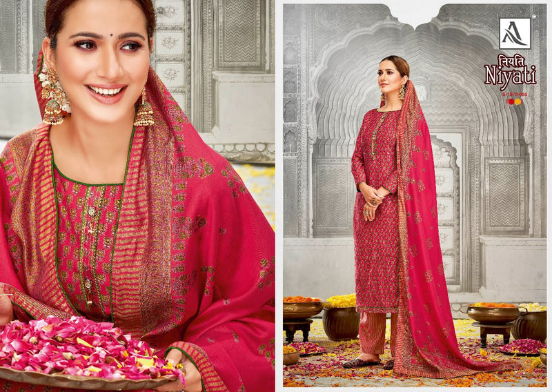 Alok Suit Niyati Viscose Silk With Fancy Embroidery Work Stylish Designer Festive Wear Salwar Kameez