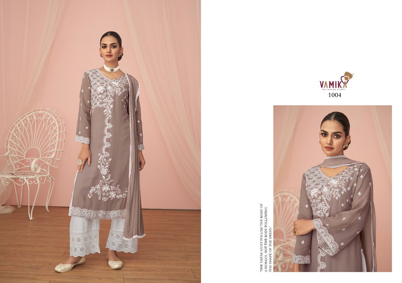 Vamika Noor Georgette With Beautiful Fancy Work Stylish Designer Party Wear Long Kurti