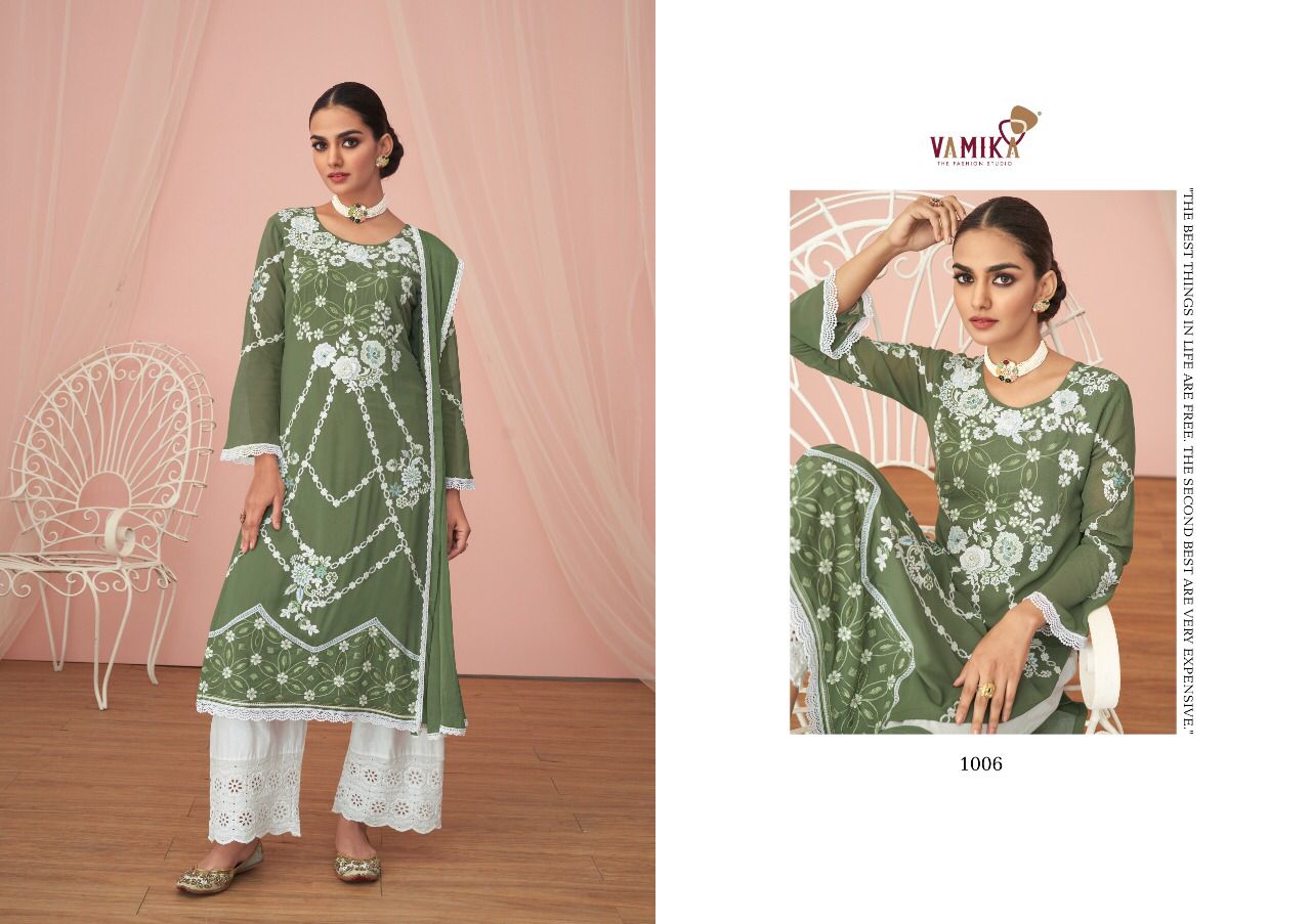 Vamika Noor Georgette With Beautiful Fancy Work Stylish Designer Party Wear Long Kurti