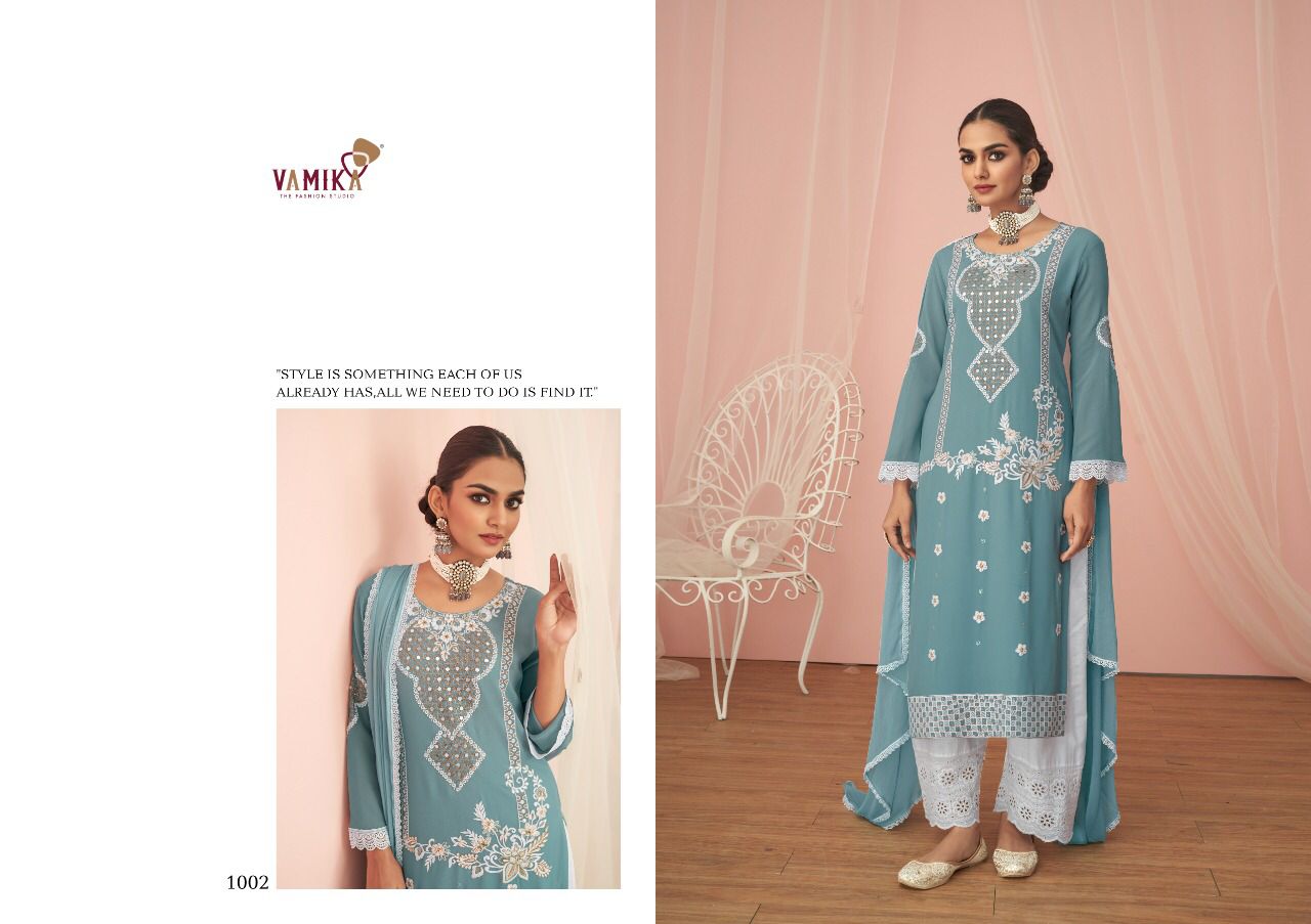 Vamika Noor Georgette With Beautiful Fancy Work Stylish Designer Party Wear Long Kurti