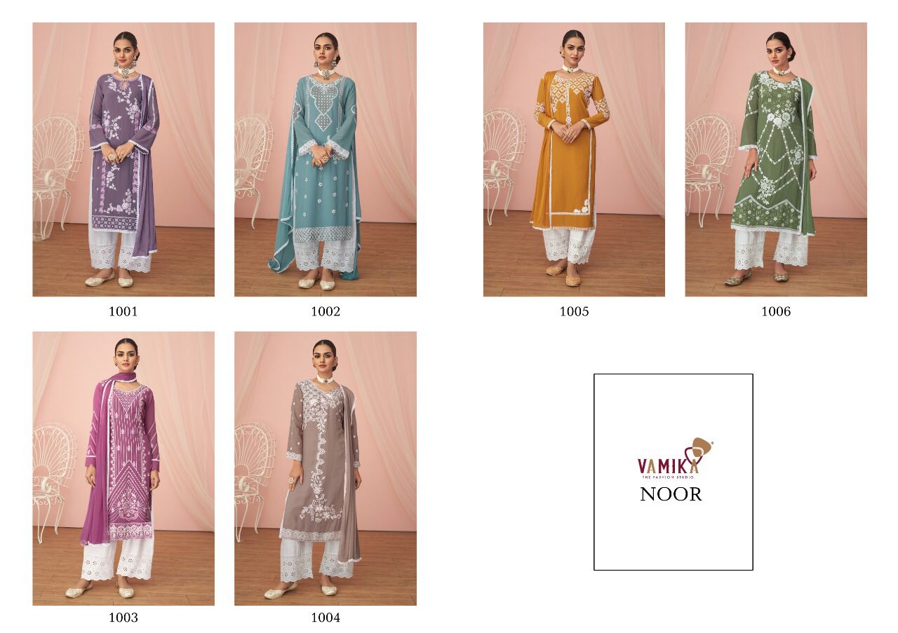 Vamika Noor Georgette With Beautiful Fancy Work Stylish Designer Party Wear Long Kurti