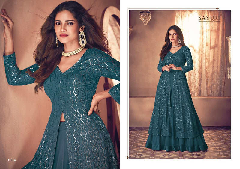 Sayuri Designer Noor Platinum Georgette Wedding Wear Designer Ready Made Salwar Suits