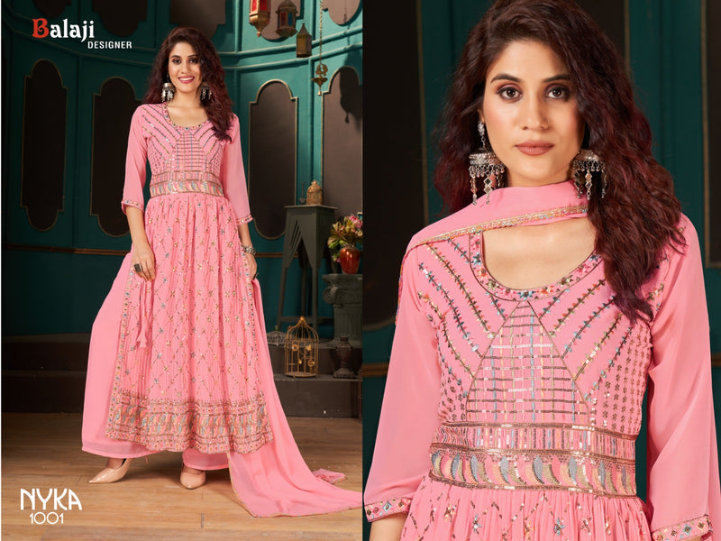 Balaji Designer Nyka Blooming Georgette Stylish Partywear Designer Salwar Kameez