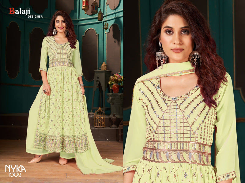 Balaji Designer Nyka Blooming Georgette Stylish Partywear Designer Salwar Kameez