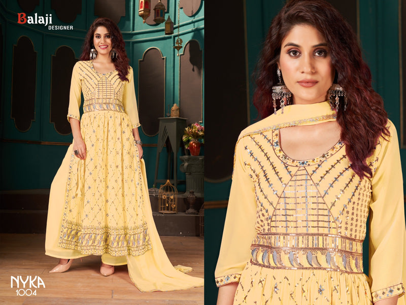 Balaji Designer Nyka Blooming Georgette Stylish Partywear Designer Salwar Kameez