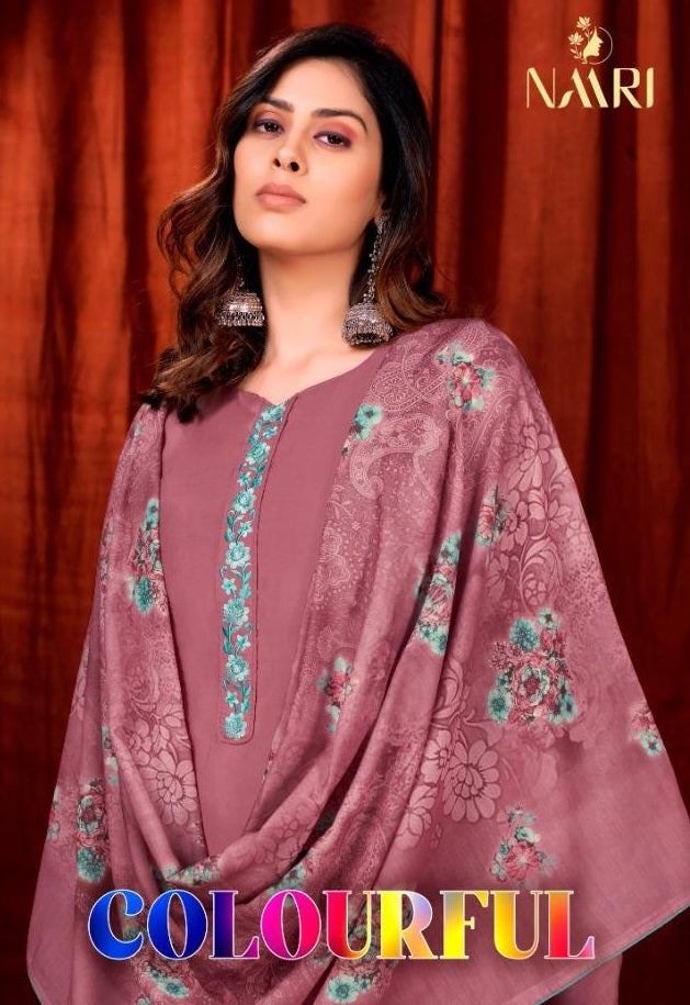 Naari Colourful Pure Silk Heavy Embroidered Work Designer Salwar Suit