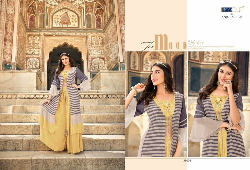 Anju Fabrics Occasion Georgette Party Wear Stylish Kurtis With Koti & Bottom