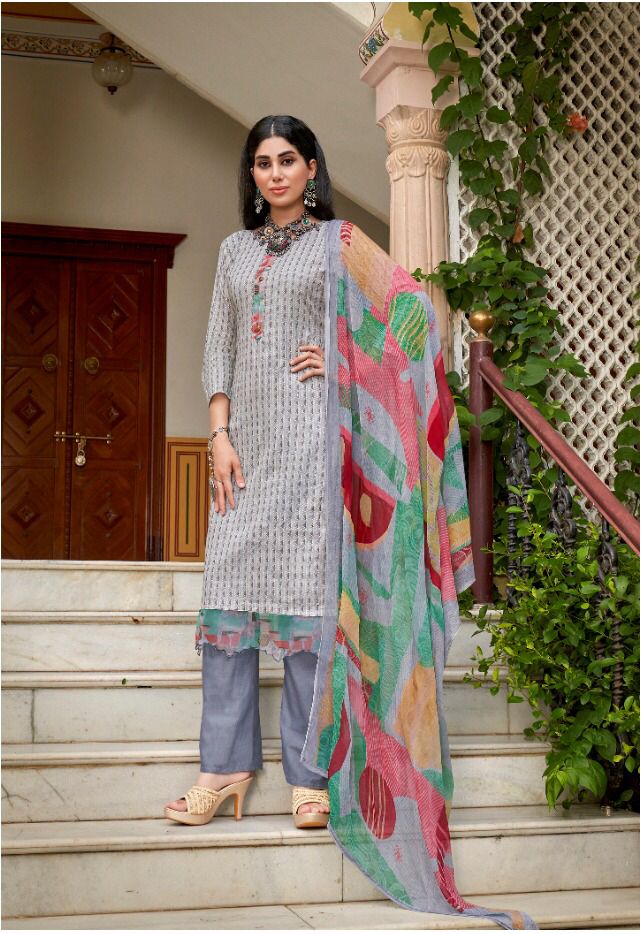 Rupali Fashion Oreo Jam Satin Printed With Heavy Embroidery Work stylish Designer Salwar suit