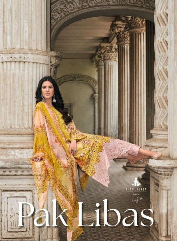 Cinedrella Pak Libas Lawn Cotton Printed Pakistani Style Embroidered Party Wear Salwar Suits