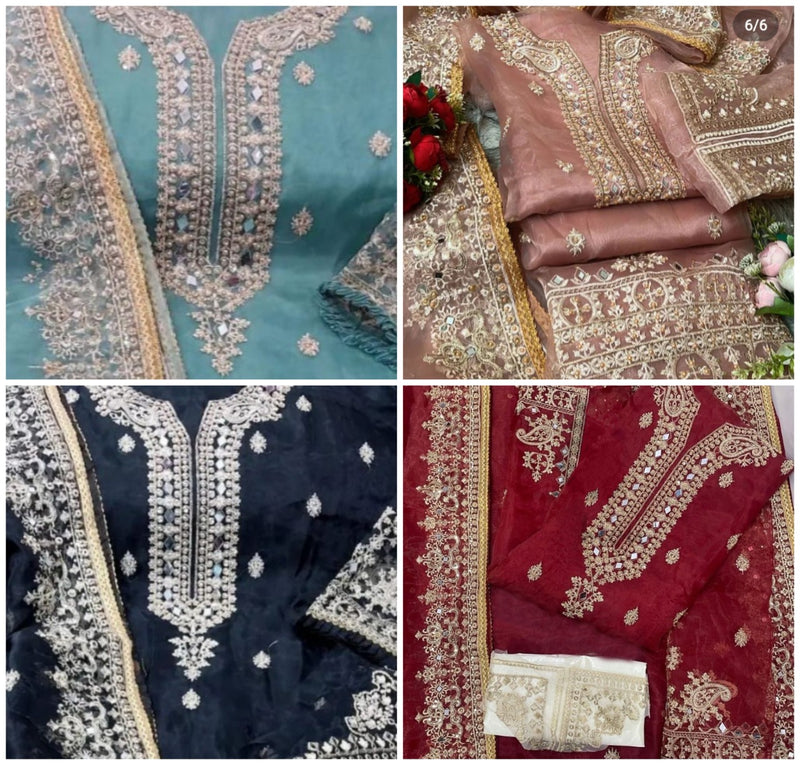 Mf Pakistani Collection Organza With Beautiful Heavy Embroidery Work Stylish Designer Pakistani Salwar Kameez