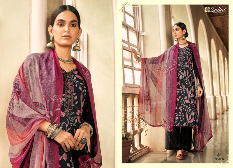 Zulfat Designer Suits Pankhudi Jam Cotton Festive Wear Salwar Suits With Digital Print