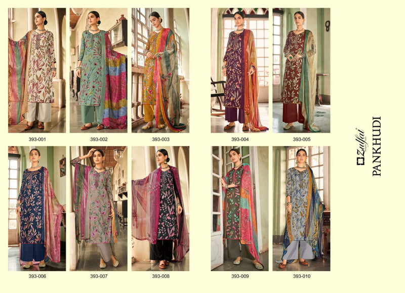 Zulfat Designer Suits Pankhudi Jam Cotton Festive Wear Salwar Suits With Digital Print