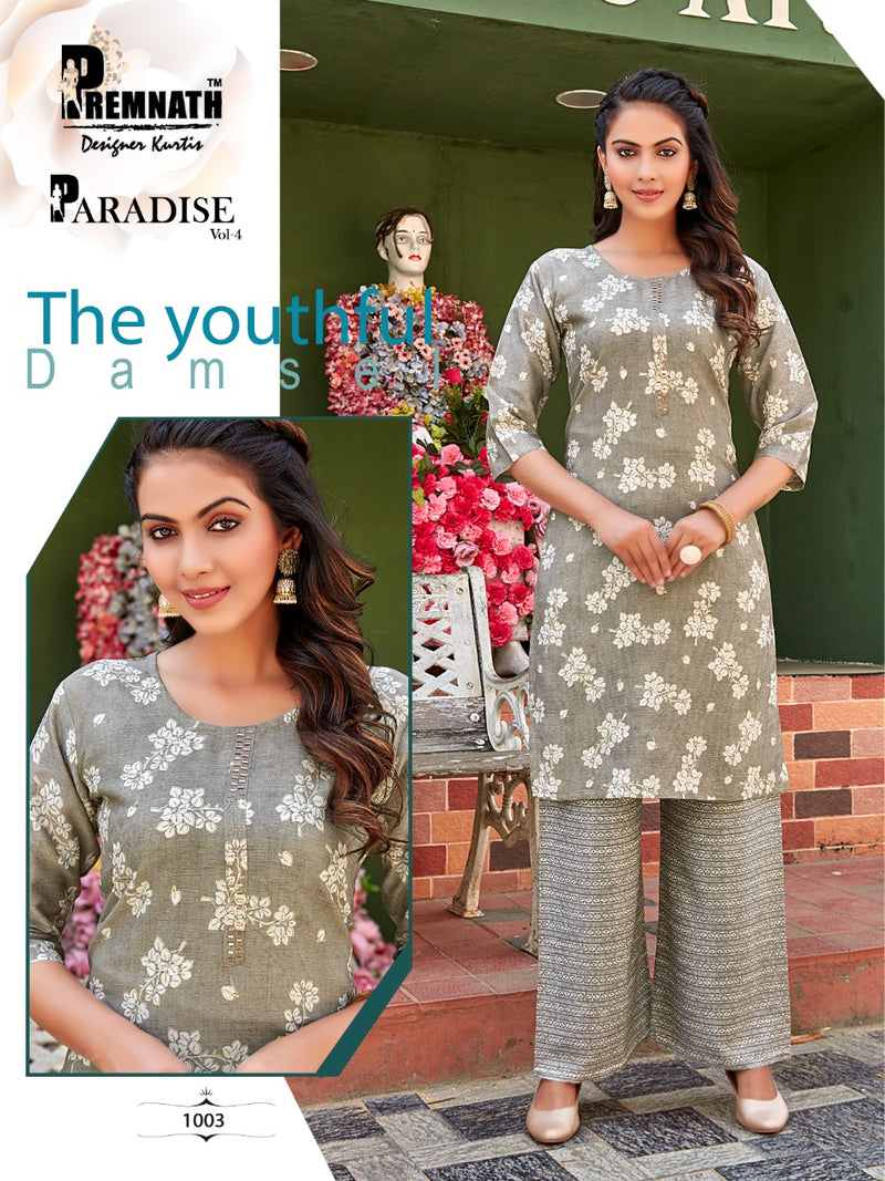 Premnath Designer Paradise Vol 4 Rayon Fancy Party Wear Kurtis With Plazo