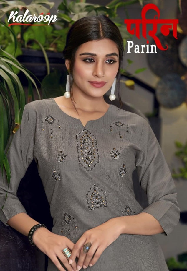 Kalaroop Parin Fancy With Embroidery Work Stylish Designer Casual Look Kurti