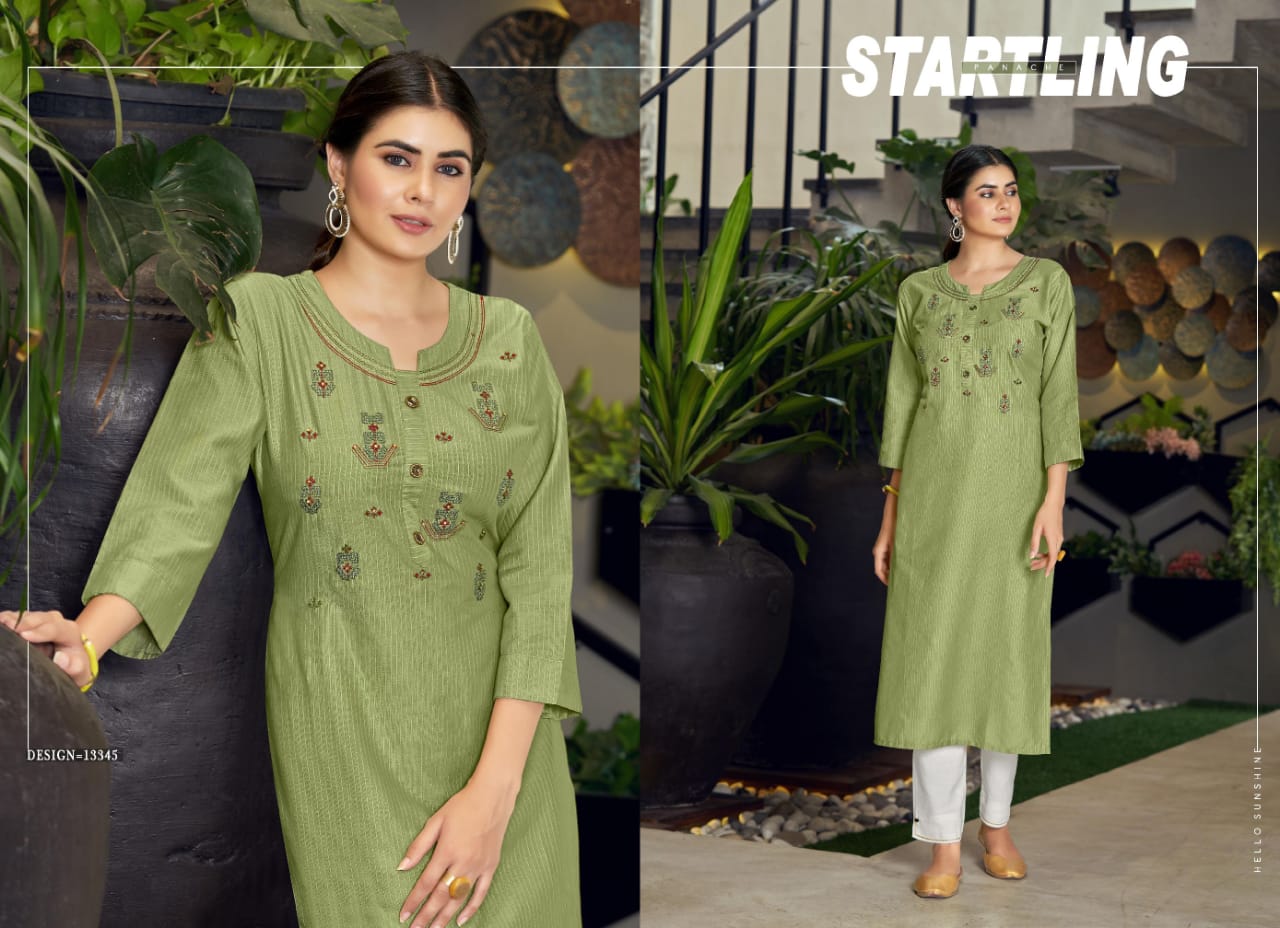 Kalaroop Parin Fancy With Embroidery Work Stylish Designer Casual Look Kurti