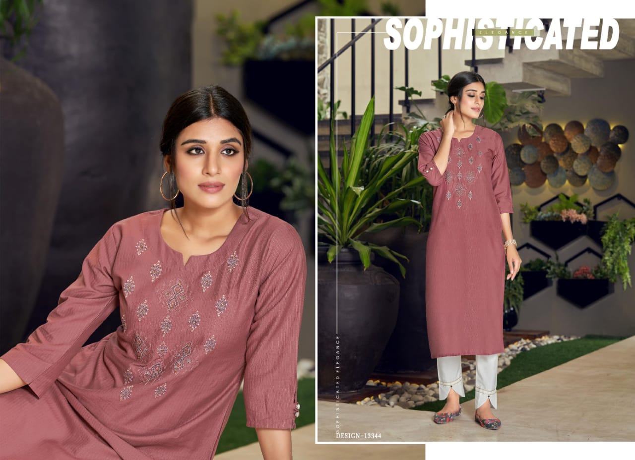 Kalaroop Parin Fancy With Embroidery Work Stylish Designer Casual Look Kurti