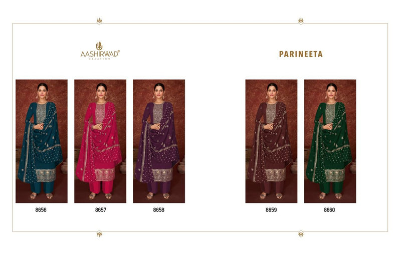 Aashirwad Creation Parineeta Georgette Stylish Designer Party Wear Salwar Kameez With Embroidery Work