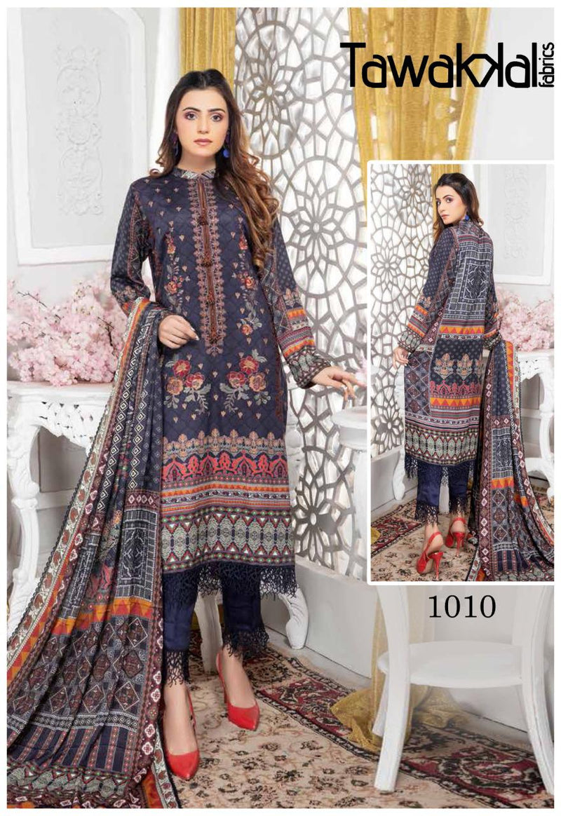 Tawakkal Fabrics Parisa Cotton Collection Pakistani Style Pure Cotton Festive Wear Salwar Suits