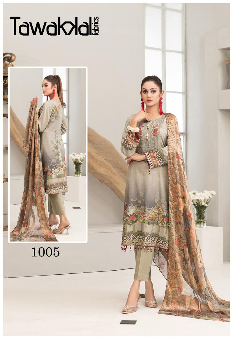 Tawakkal Fabrics Parisa Cotton Collection Pakistani Style Pure Cotton Festive Wear Salwar Suits