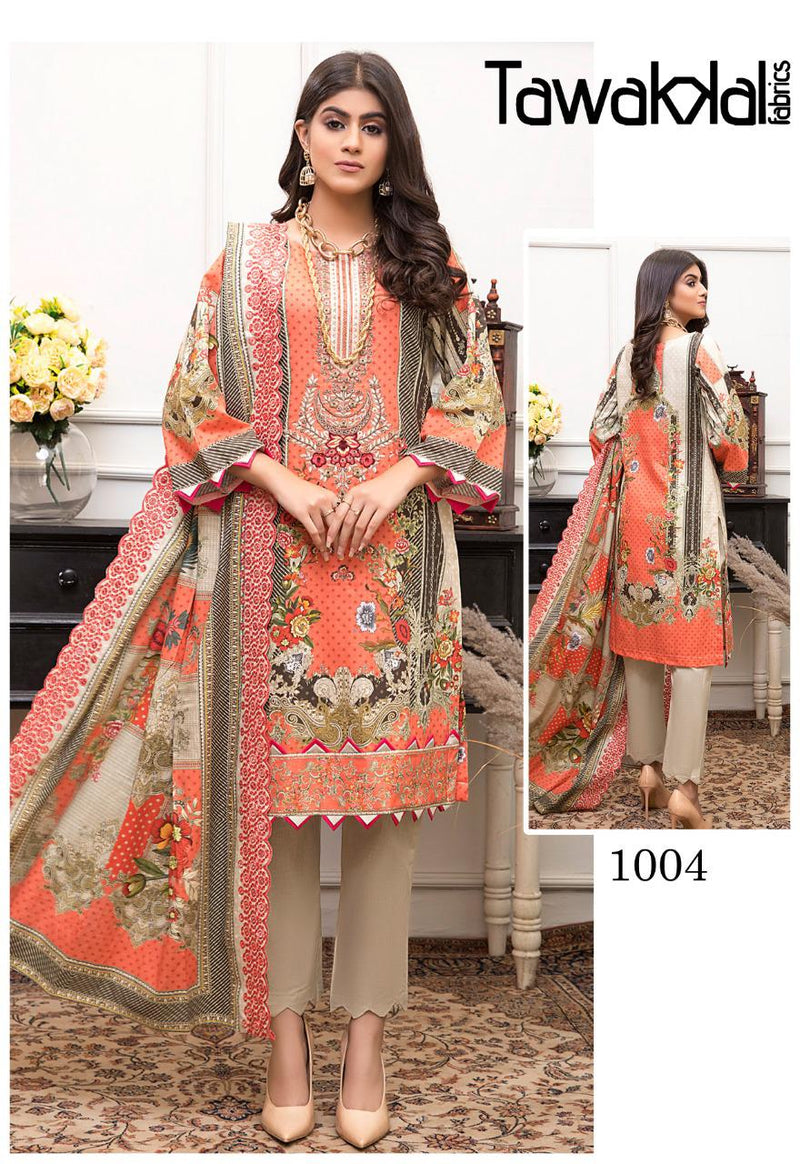 Tawakkal Fabrics Parisa Cotton Collection Pakistani Style Pure Cotton Festive Wear Salwar Suits