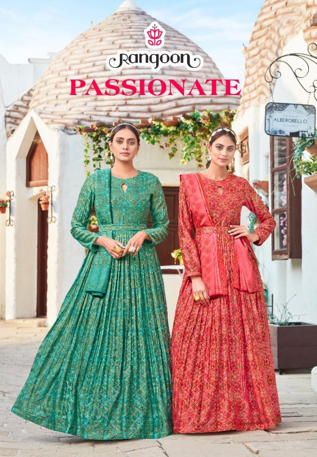 Rangoon Passionate Chinon Heavy Designer Gown Style Party Wear Kurtis