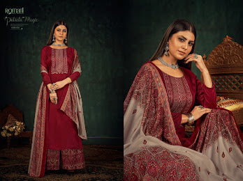 Romani Patiala Magic Pashmina With Embroidery Work Stylish Designer Party Wear Casual Look Salwar Kameez