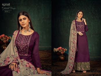 Romani Patiala Magic Pashmina With Embroidery Work Stylish Designer Party Wear Casual Look Salwar Kameez